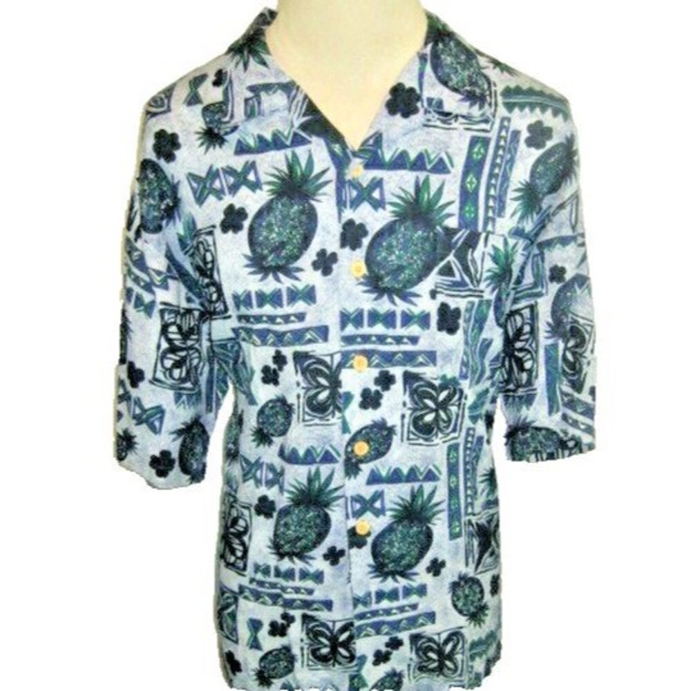 Mens Original Island Sport Multicolor Floral Aloha Hawaiian Island  Shirt sz XL